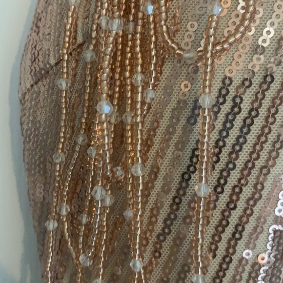 NWT HOMECOMING/ PROM/ DRESS sequins rose gold/ pink formal gown - Picture 7 of 8